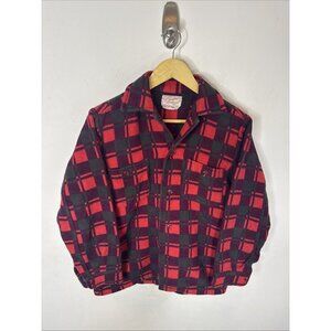 1960s Champion Tientsin Red Plaid Flannel Shirt Men’s Small Vintage Workwear